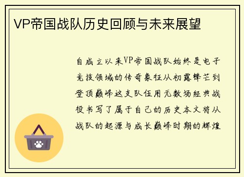 VP帝国战队历史回顾与未来展望